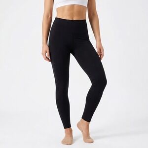 VIV Collection Womens High Waisted Black Leggings Solid Stretch Size Regular One